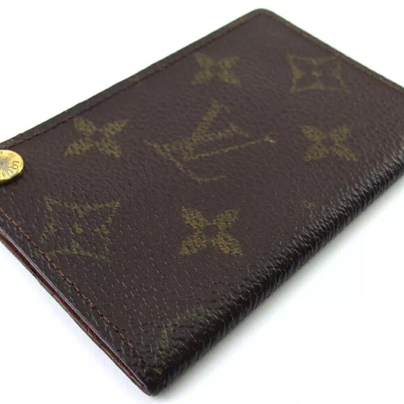 LOUIS VUITTON Card Case Monogram Beige Monogram Canvas Authentic USED T20360 - Picture 3 of 5